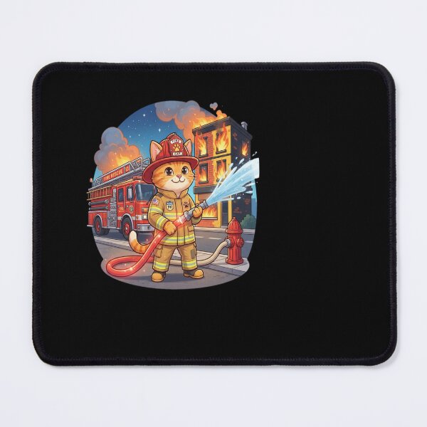 Item preview, Cute Firefighter Cat Kawaii Ginger Kitty Fireman Hero designed and sold by medan1.