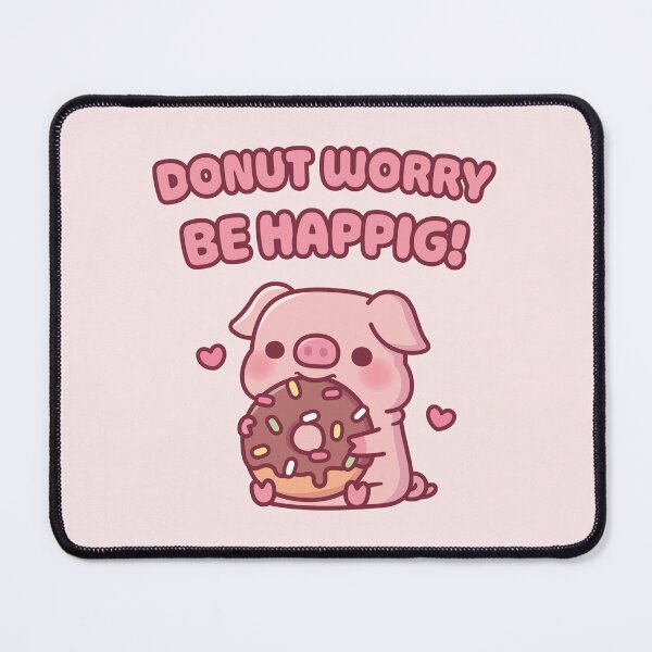 Item preview, Cute Pig Munching Donut Worry Be Happig designed and sold by rustydoodle.