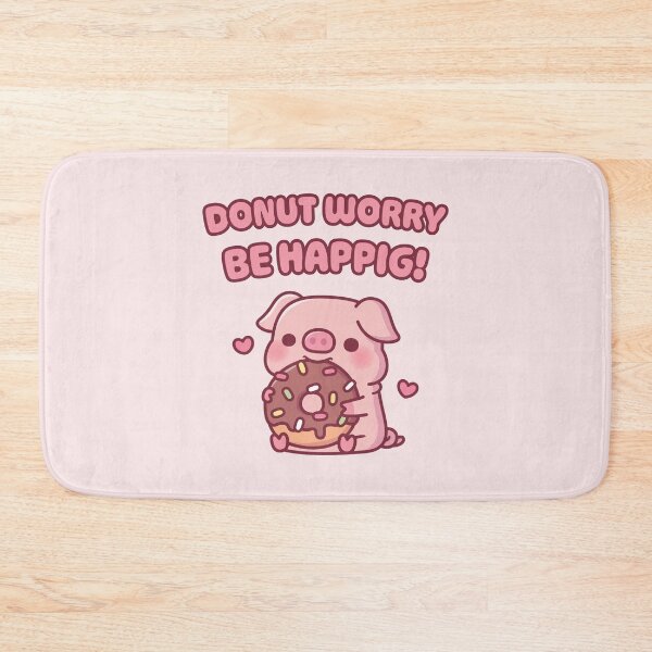 Item preview, Cute Pig Munching Donut Worry Be Happig designed and sold by rustydoodle.