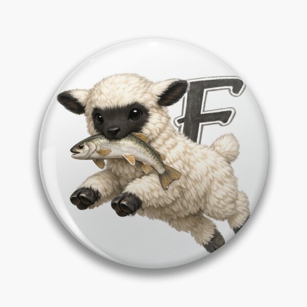 Item preview, Cute Lamb Alphabet Letter Art_F Illustration designed and sold by CottonLamb.