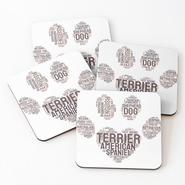 Item preview, Dog Paw Print Breeds Typography Silhouette Art designed and sold by AyfuDesigns.
