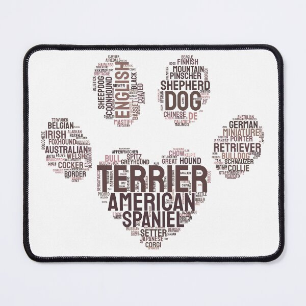 Item preview, Dog Paw Print Breeds Typography Silhouette Art designed and sold by AyfuDesigns.