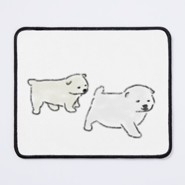 Item preview, Two Cute White Puppies Walking Together Art designed and sold by raun.draw.
