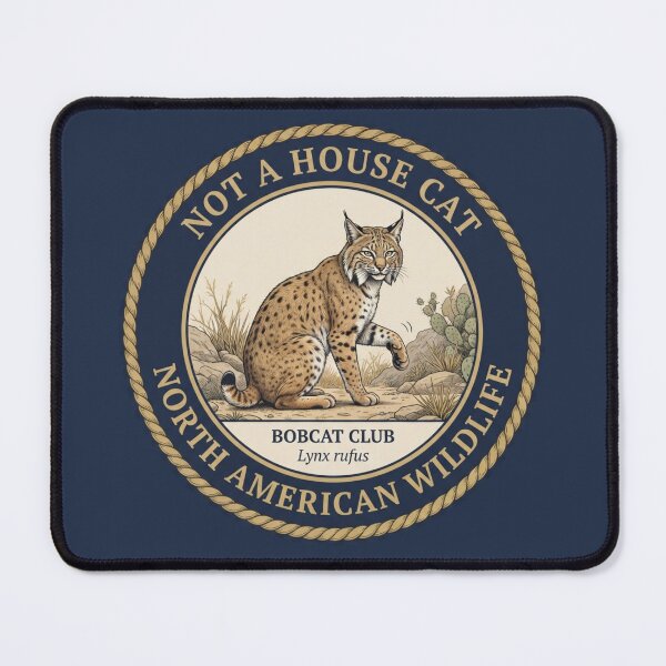 Item preview, Not A House Cat Bobcat Humor Badge designed and sold by CalmCapy Co.