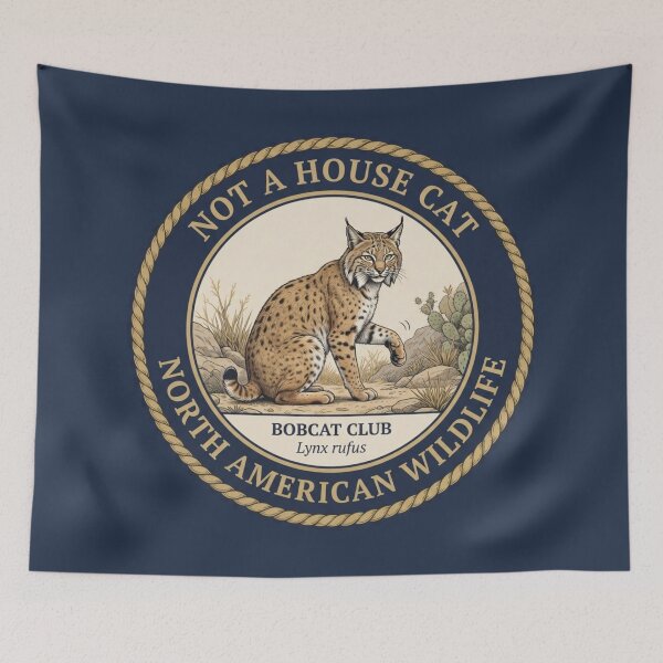 Item preview, Not A House Cat Bobcat Humor Badge designed and sold by CalmCapy Co.