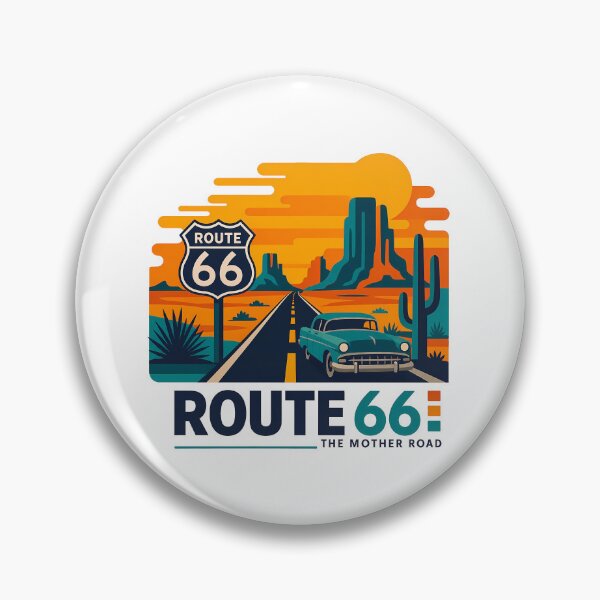 Item preview, Historic Route 66 Travel Souvenir - Classic Car & Desert Road Trip Art designed and sold by OzzFrequency.