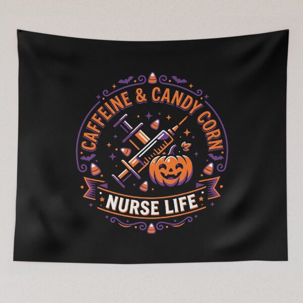 Item preview, Caffeine & Candy Corn Nurse Life Funny Halloween Nurse designed and sold by fawzimorsy.