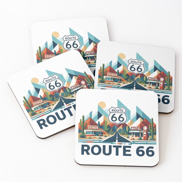 Item preview, Historic Route 66 Travel Souvenir - Classic Car & Desert Road Trip Art designed and sold by OzzFrequency.