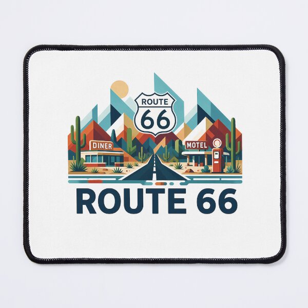 Item preview, Historic Route 66 Travel Souvenir - Classic Car & Desert Road Trip Art designed and sold by OzzFrequency.