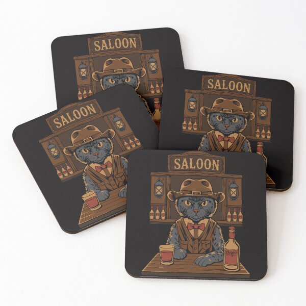 Item preview, Cowboy Cat Bartender Vintage Saloon Western T-Shirt Design designed and sold by phsycartwork.