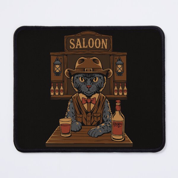 Item preview, Cowboy Cat Bartender Vintage Saloon Western T-Shirt Design designed and sold by phsycartwork.