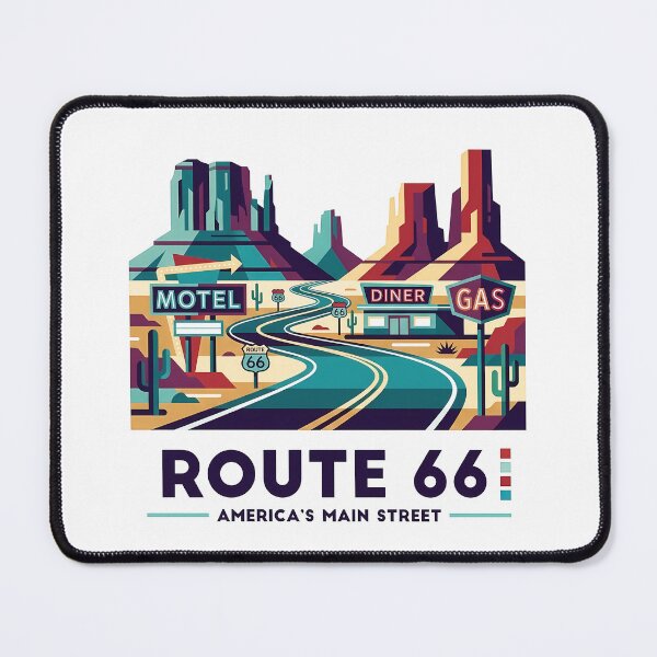 Item preview, Historic Route 66 Travel Souvenir - Classic Car & Desert Road Trip Art designed and sold by OzzFrequency.