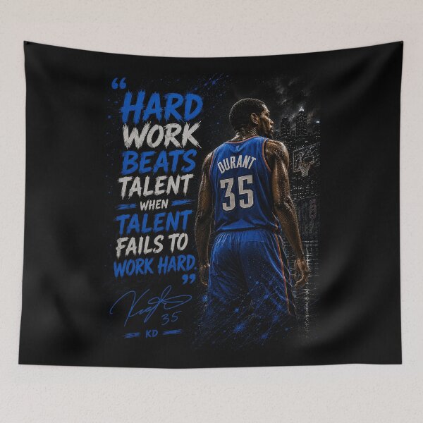 Item preview, “Hard work beats talent when talent fails to work hard.” KD designed and sold by BallerQuotes.