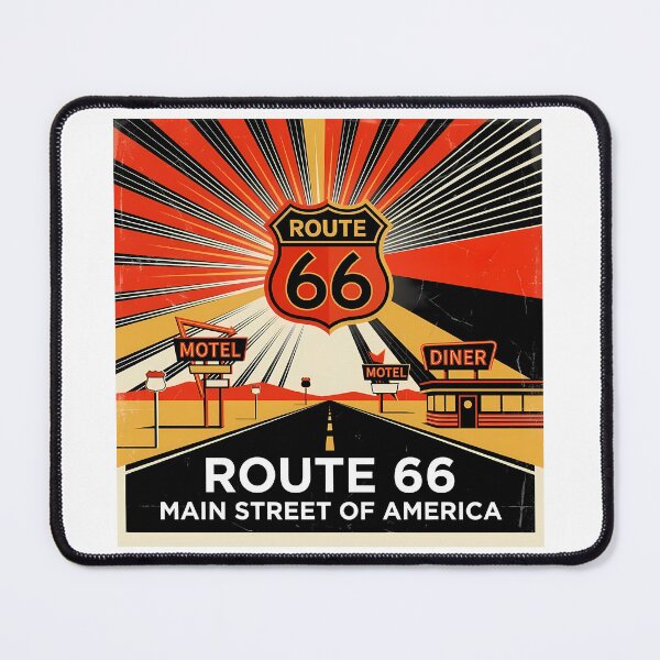Item preview, Historic Route 66 Travel Souvenir - Classic Car & Desert Road Trip Art designed and sold by OzzFrequency.