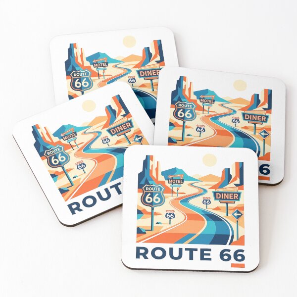 Item preview, Historic Route 66 Travel Souvenir - Classic Car & Desert Road Trip Art designed and sold by OzzFrequency.