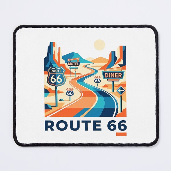 Item preview, Historic Route 66 Travel Souvenir - Classic Car & Desert Road Trip Art designed and sold by OzzFrequency.