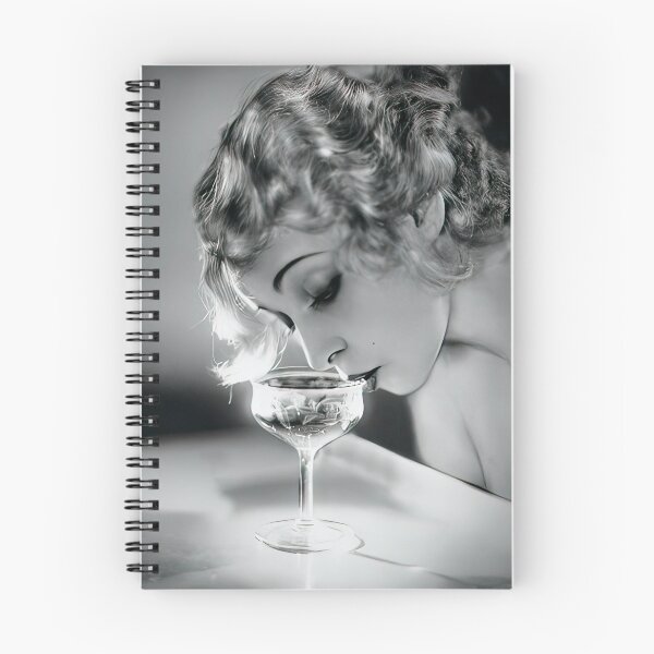 Item preview, The glamorous life - Jazz age roaring twenties blond flapper sipping champagne black and white photograph designed and sold by Astrid Arkhangelsky.