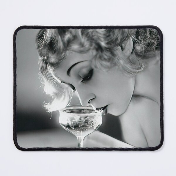 Item preview, The glamorous life - Jazz age roaring twenties blond flapper sipping champagne black and white photograph designed and sold by Astrid Arkhangelsky.