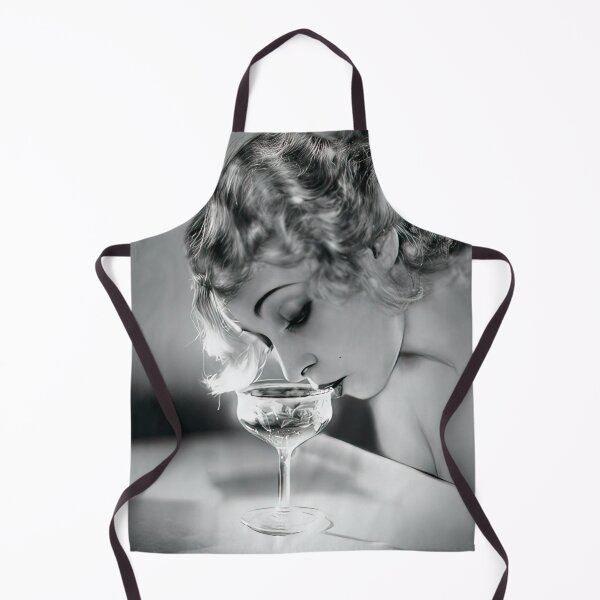 Item preview, The glamorous life - Jazz age roaring twenties blond flapper sipping champagne black and white photograph designed and sold by Astrid Arkhangelsky.