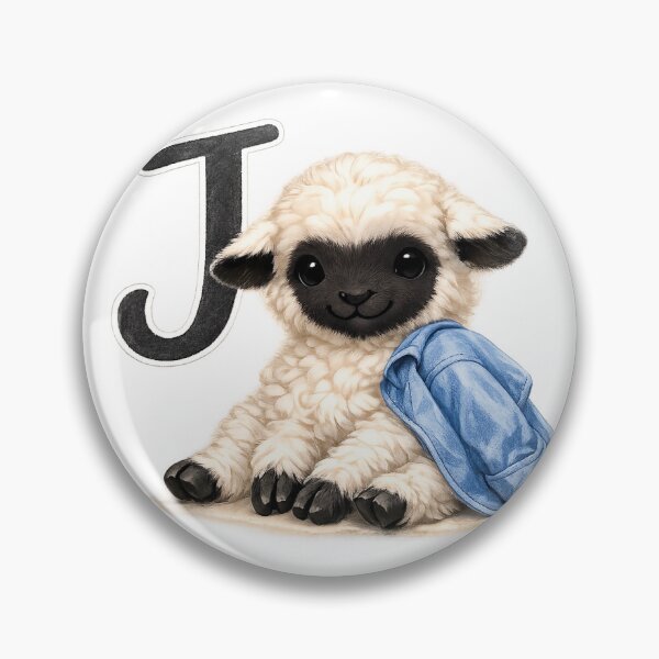 Item preview, Cute Lamb Alphabet Letter Art_J Illustration designed and sold by CottonLamb.