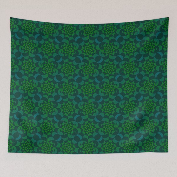 Item preview, Enchanted Web - Green Forest Spider Web Halloween Pattern  designed and sold by BlackthornDsign.