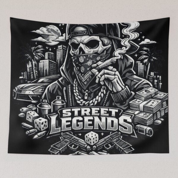 Item preview, Street Legends – Urban Skull Gangster Streetwear Graphic Design designed and sold by Klaus02.