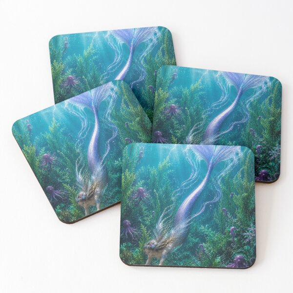 Item preview, Fantasy Mermaid finds Seashell in Seaweed Forest designed and sold by WildWondersArt.