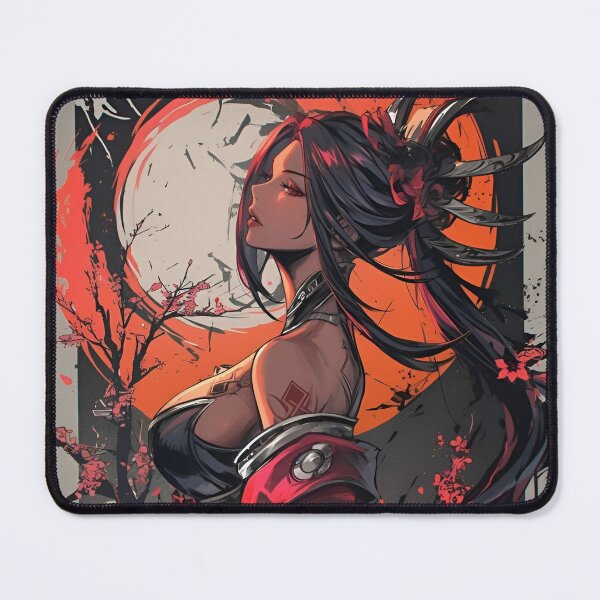 Item preview, Crimson Moon Oni Warrior Anime Art | Japanese Demon Girl Sakura Aesthetic | Dark Fantasy Samurai Illustration designed and sold by Dyan4.
