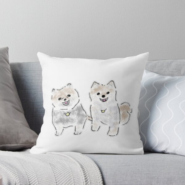 Item preview, Two Cute Smiling Pomeranians Bell Collar Art designed and sold by raun.draw.