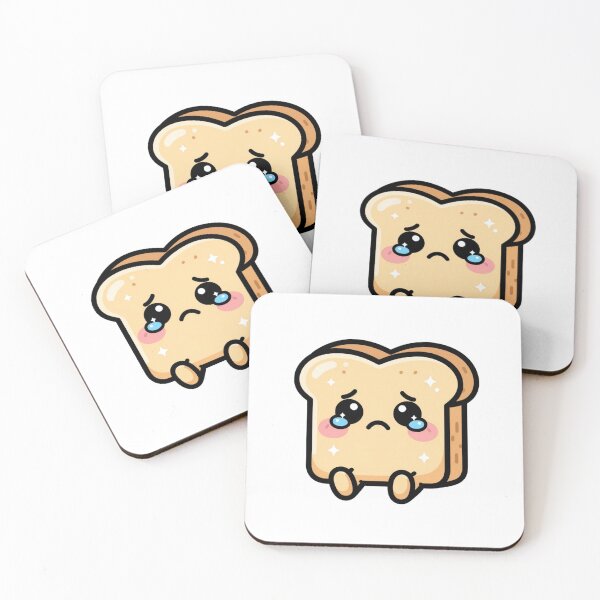 Item preview, Cute Lonely Kawaii Toast Cartoon | Adorable Bread feeling lonley Sticker & Gift Design designed and sold by Rood Art Studio.