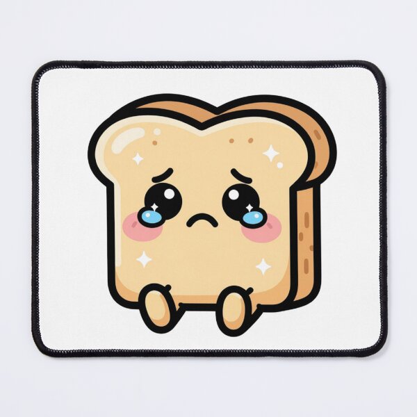 Item preview, Cute Lonely Kawaii Toast Cartoon | Adorable Bread feeling lonley Sticker & Gift Design designed and sold by Rood Art Studio.