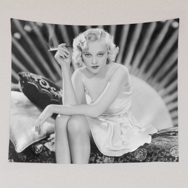 Item preview, Jazz age blond flapper smoking a cigarette fashion and glamour fine art vintage black and white photograph designed and sold by Astrid Arkhangelsky.