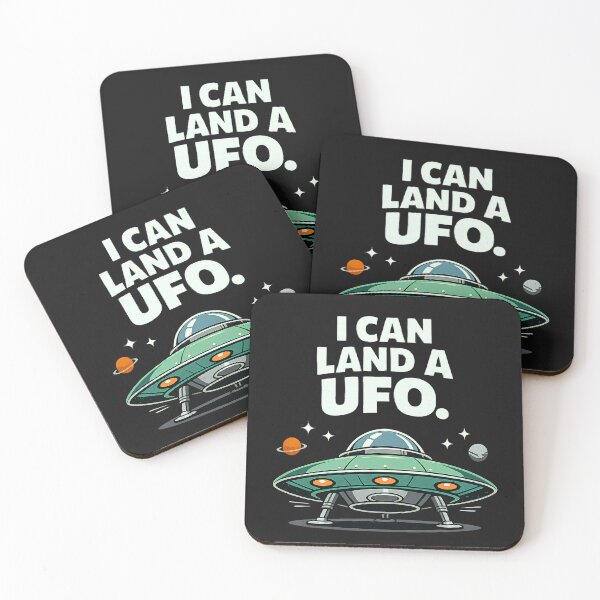 Item preview, I Can Land A UFO Retro Flying Saucer Alien Humor designed and sold by JerdbordinShop.