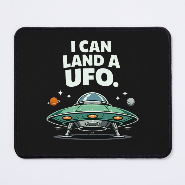 Item preview, I Can Land A UFO Retro Flying Saucer Alien Humor designed and sold by JerdbordinShop.