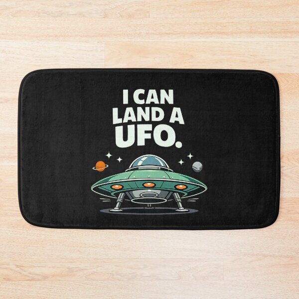 Item preview, I Can Land A UFO Retro Flying Saucer Alien Humor designed and sold by JerdbordinShop.