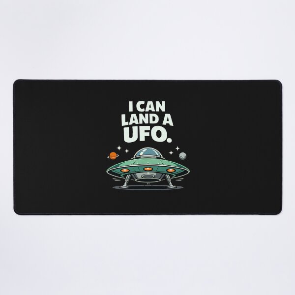 Item preview, I Can Land A UFO Retro Flying Saucer Alien Humor designed and sold by JerdbordinShop.