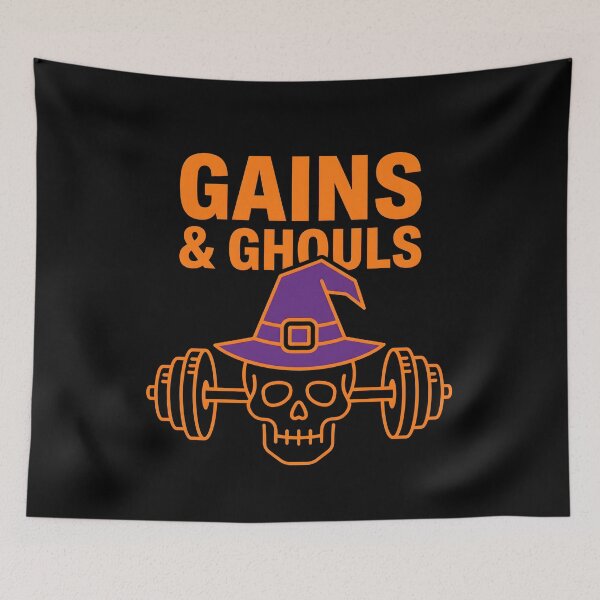 Item preview, Gains & Ghouls Funny Halloween Gym Fitness designed and sold by fawzimorsy.