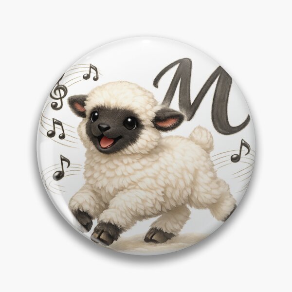 Item preview, Cute Lamb Alphabet Letter Art_M Illustration designed and sold by CottonLamb.