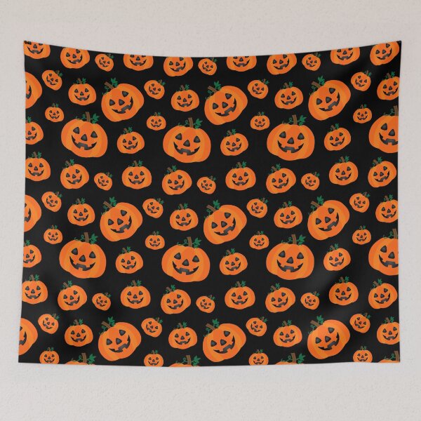 Item preview, Halloween Pumpkins Design, Orange and Black Pumpkin Halloween Pattern designed and sold by bestggraphico.