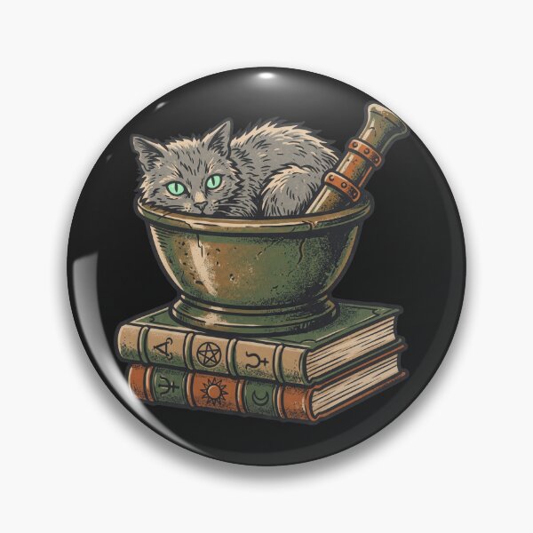 Item preview, Alchemist Cat Mortar & Grimoire Books designed and sold by MewSpooky.