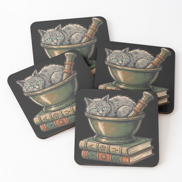 Item preview, Alchemist Cat Mortar & Grimoire Books designed and sold by MewSpooky.