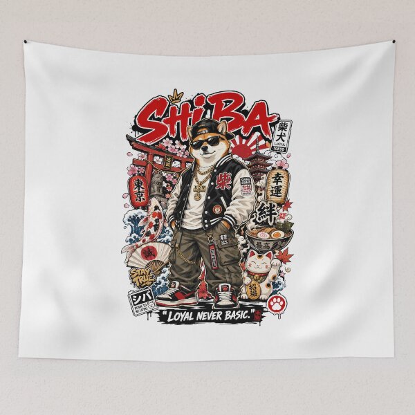Item preview, Hip Hop Shiba Japanese Streetwear Poster Graphic Design designed and sold by Tong4130.