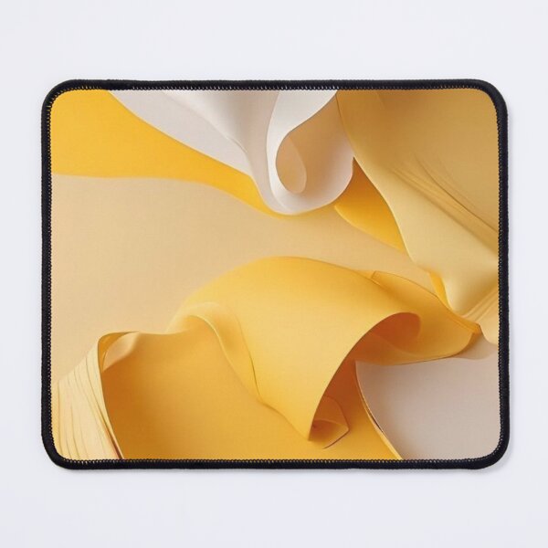 Item preview, Abstract Yellow Liquid Ribbon Waves Smooth Modern 3D Flow designed and sold by LYAN-STORE.