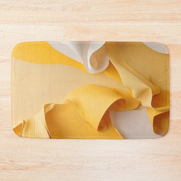 Item preview, Abstract Yellow Liquid Ribbon Waves Smooth Modern 3D Flow designed and sold by LYAN-STORE.