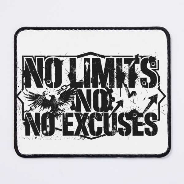 Item preview, No Limits No Excuses Motivational Gym Fitness Quote designed and sold by hoille.