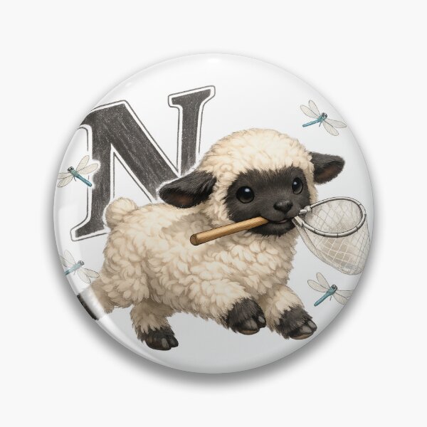 Item preview, Cute Lamb Alphabet Letter Art_N Illustration designed and sold by CottonLamb.
