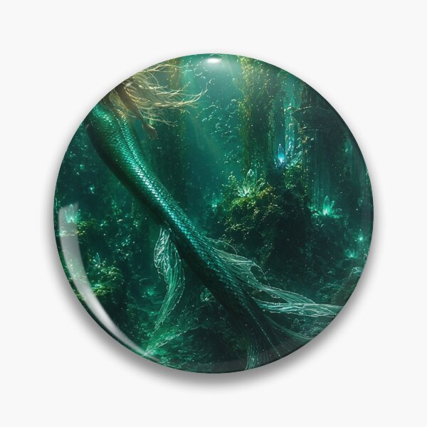 Item preview, Emerald Mermaid in the Deep Ocean designed and sold by WildWondersArt.