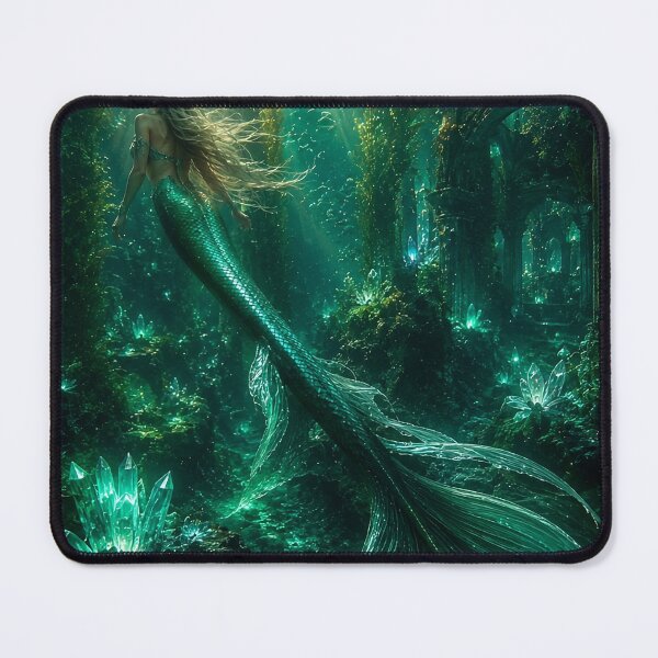Item preview, Emerald Mermaid in the Deep Ocean designed and sold by WildWondersArt.