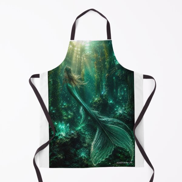 Item preview, Emerald Mermaid in the Deep Ocean designed and sold by WildWondersArt.