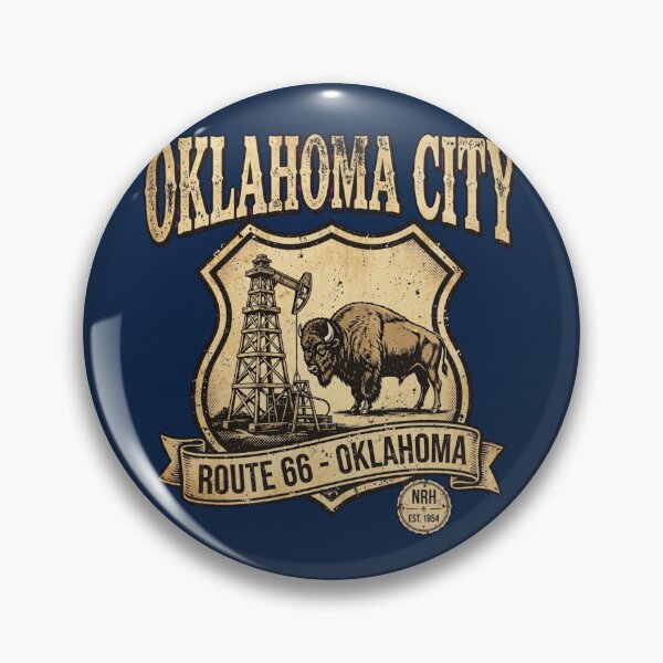 Item preview, Vintage Route 66 Oklahoma City bison patch designed and sold by Normandy Road Heritage.